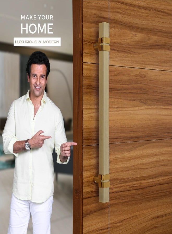 LAPO مقبض باب مربع من الفولاذ المقاوم للصدأ مقاس 24 بوصة من لابو، مناسب للأبواب الرئيسية/الأبواب الزجاجية، مقبض سحب ودفع/مقبض باب رئيسي لجميع الأبواب، لون ذهبي عتيق | ضمان 3 سنوات - Image 3